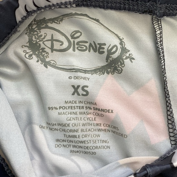 Disney Mickey Mouse Shook Body Parts Vintage Print Black Leggings XS NWT - Picture 3 of 6